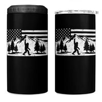Patriotic Bigfoot American Flag in Forest 4 in 1 Can Cooler Tumbler
