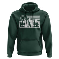 Patriotic Bigfoot American Flag in Forest Hoodie