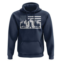 Patriotic Bigfoot American Flag in Forest Hoodie