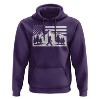 Patriotic Bigfoot American Flag in Forest Hoodie