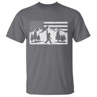 Patriotic Bigfoot American Flag in Forest T Shirt