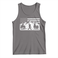 Patriotic Bigfoot American Flag in Forest Tank Top
