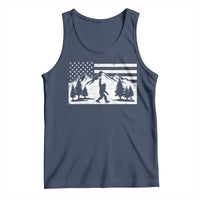 Patriotic Bigfoot American Flag in Forest Tank Top