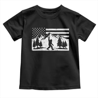 Patriotic Bigfoot American Flag in Forest Toddler T Shirt