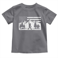Patriotic Bigfoot American Flag in Forest Toddler T Shirt
