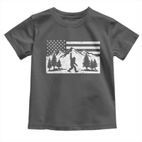 Patriotic Bigfoot American Flag in Forest Toddler T Shirt