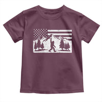 Patriotic Bigfoot American Flag in Forest Toddler T Shirt