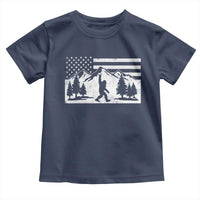 Patriotic Bigfoot American Flag in Forest Toddler T Shirt