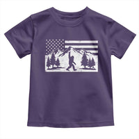 Patriotic Bigfoot American Flag in Forest Toddler T Shirt