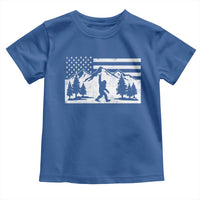 Patriotic Bigfoot American Flag in Forest Toddler T Shirt