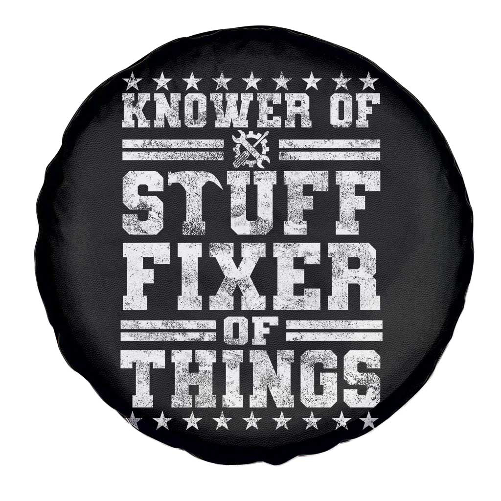 Knower Of Stuff Fixer Of Things Spare Tire Cover Funny Handyman Mechanic Dad
