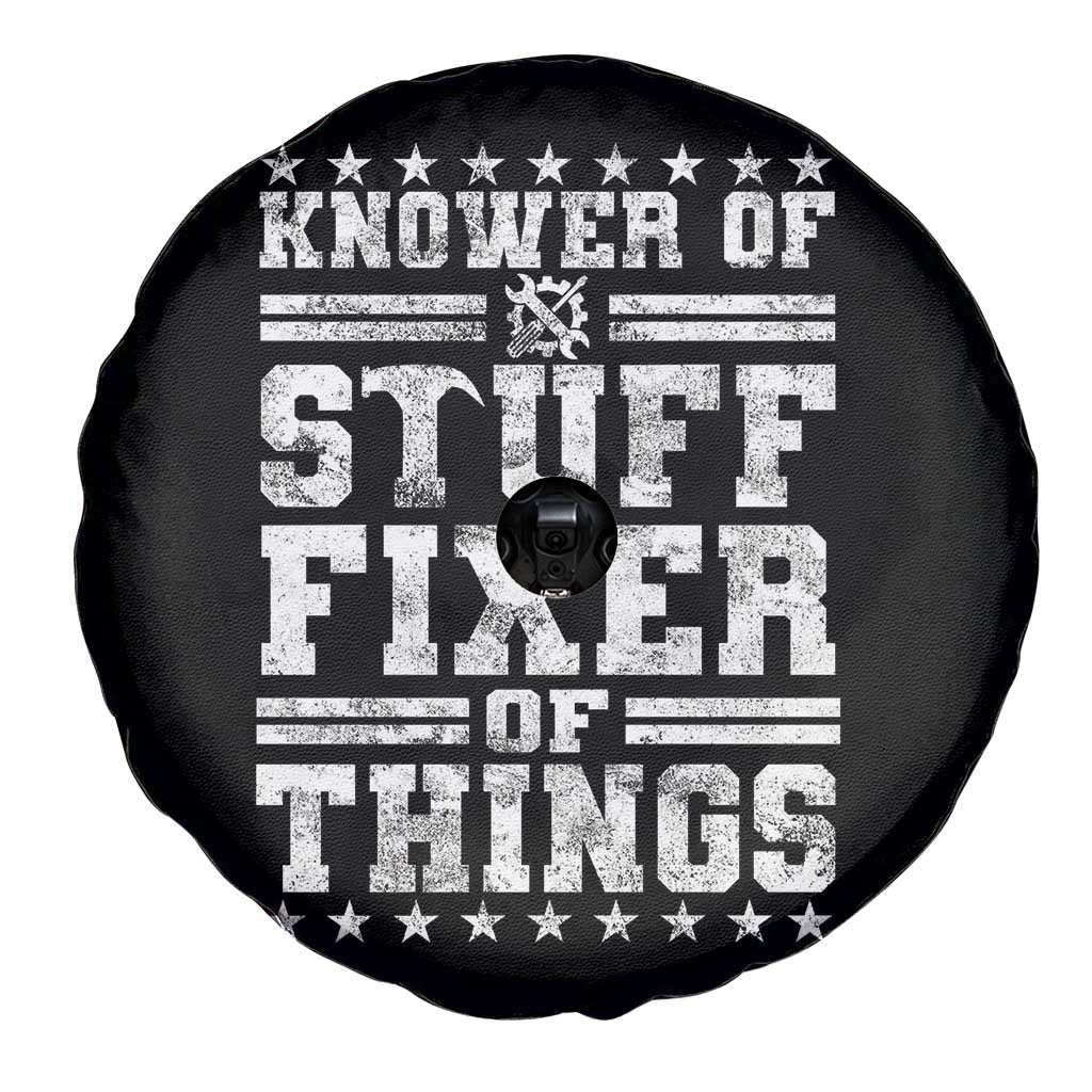 Knower Of Stuff Fixer Of Things Spare Tire Cover Funny Handyman Mechanic Dad