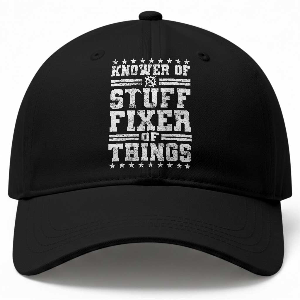 Knower Of Stuff Fixer Of Things Baseball Cap Funny Handyman Mechanic Dad