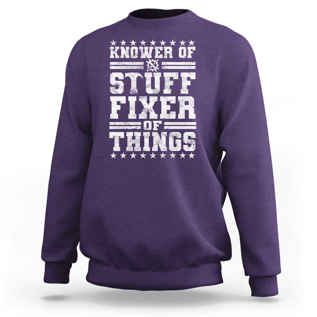 Knower Of Stuff Fixer Of Things Sweatshirt Funny Handyman Mechanic Dad