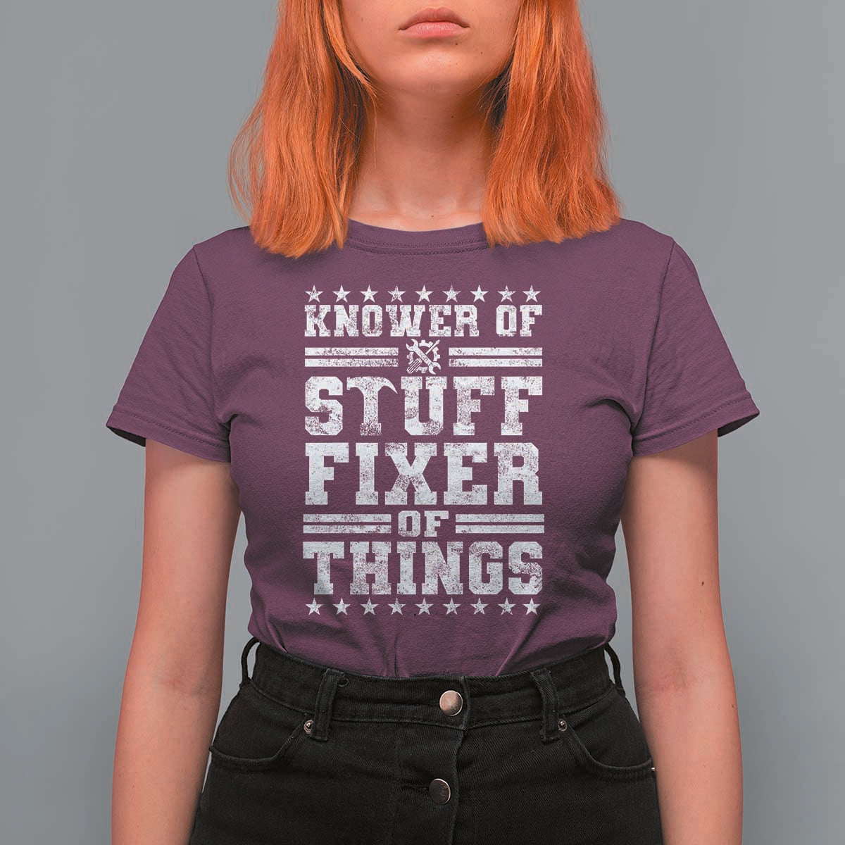 Knower Of Stuff Fixer Of Things T Shirt For Women Funny Handyman Mechanic Dad