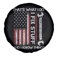 Thats What I Do I Fix Stuff And I Know Things Spare Tire Cover Funny Mechanic Engineer Vintage American Flag