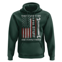 Thats What I Do I Fix Stuff And I Know Things Hoodie Funny Mechanic Engineer Vintage American Flag