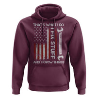 Thats What I Do I Fix Stuff And I Know Things Hoodie Funny Mechanic Engineer Vintage American Flag