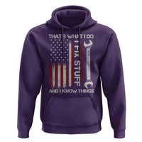 Thats What I Do I Fix Stuff And I Know Things Hoodie Funny Mechanic Engineer Vintage American Flag