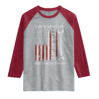 Thats What I Do I Fix Stuff And I Know Things Raglan Shirt Funny Mechanic Engineer Vintage American Flag