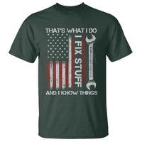 Thats What I Do I Fix Stuff And I Know Things T Shirt Funny Mechanic Engineer Vintage American Flag