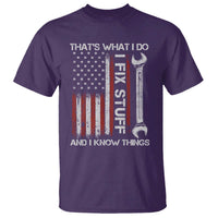 Thats What I Do I Fix Stuff And I Know Things T Shirt Funny Mechanic Engineer Vintage American Flag
