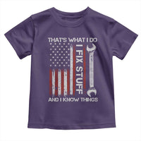 Thats What I Do I Fix Stuff And I Know Things Toddler T Shirt Funny Mechanic Engineer Vintage American Flag