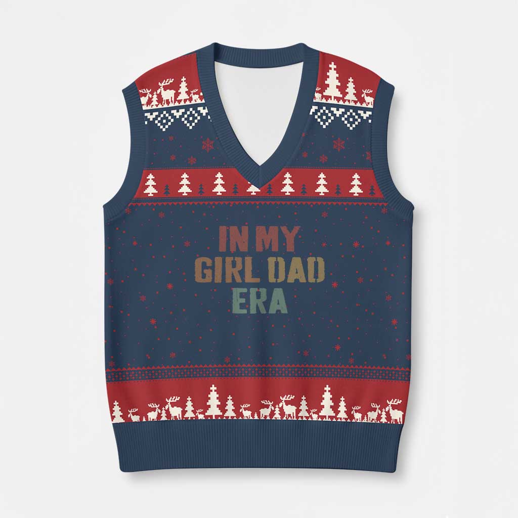 In My Girl Dad Era V-Neck Knit Sweater Vest Retro Fathers Day Gifts