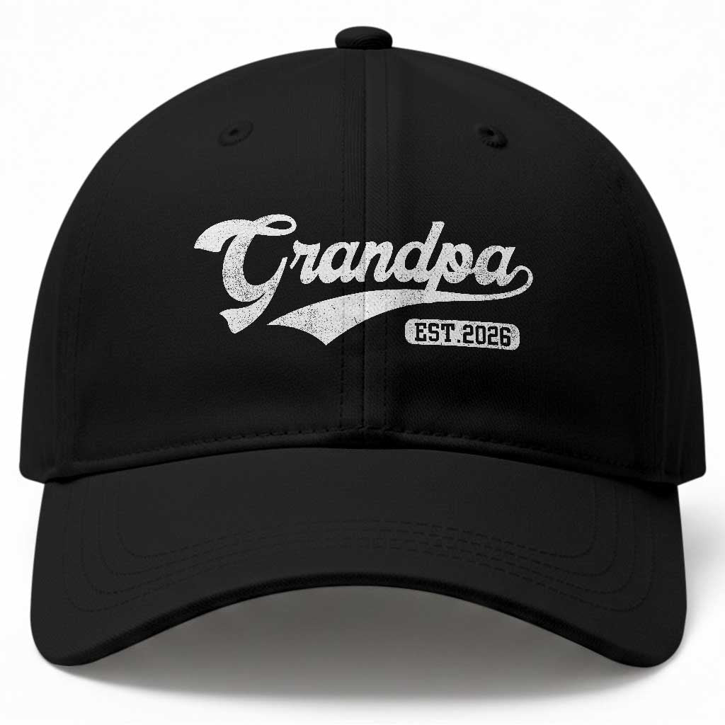 Grandpa Est 2026 Baseball Cap New Grandpa Paternity Father's Day