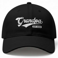 Grandpa Est 2026 Baseball Cap New Grandpa Paternity Father's Day
