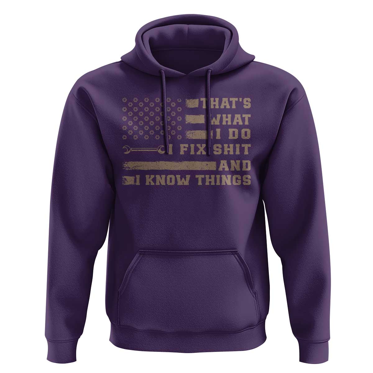 Thats What I Do I Fix Shit And I Know Things Hoodie Funny Mechanic American Flag