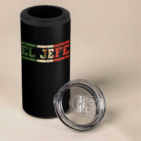 El Jefe 4 in 1 Can Cooler Tumbler Funny Mexican Boss Spanish Slang