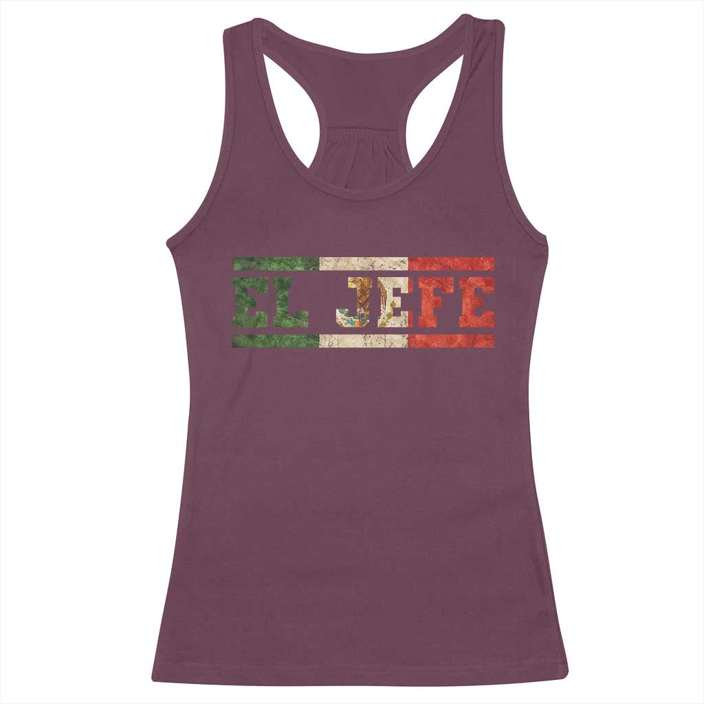 El Jefe Racerback Tank Top Funny Mexican Boss Spanish Slang