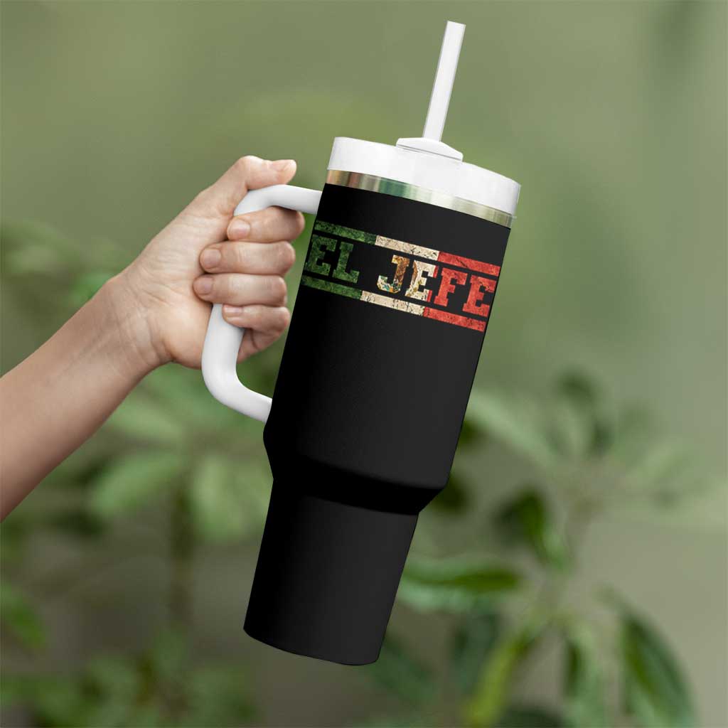 El Jefe Tumbler With Handle Funny Mexican Boss Spanish Slang