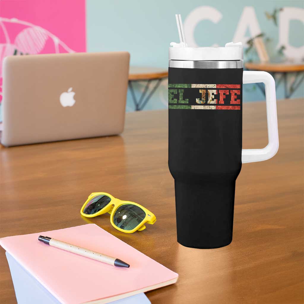 El Jefe Tumbler With Handle Funny Mexican Boss Spanish Slang