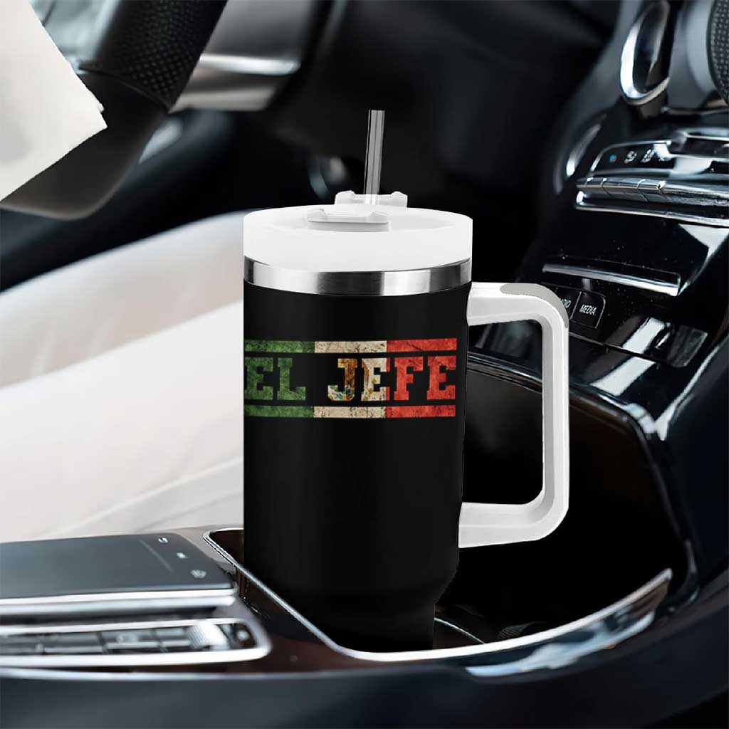 El Jefe Tumbler With Handle Funny Mexican Boss Spanish Slang