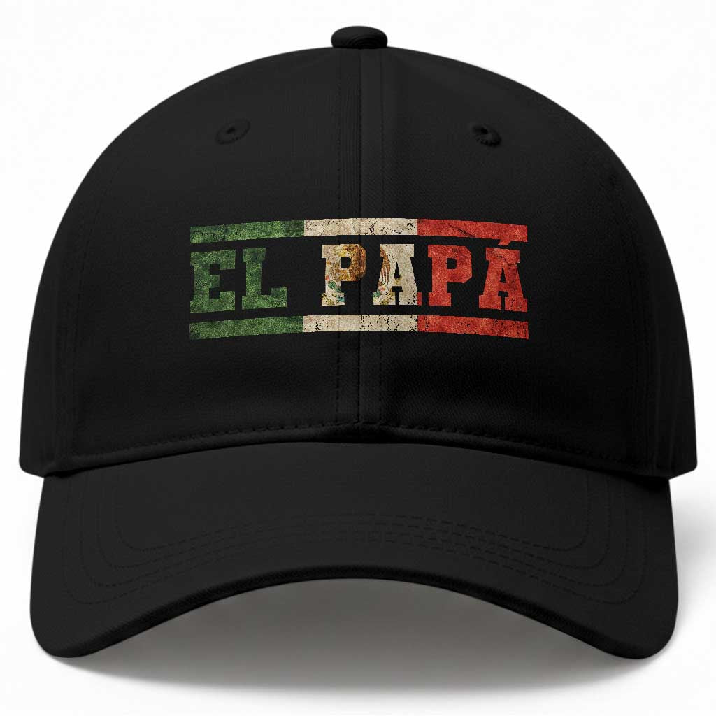 El Papa Funny Mexican Dad Baseball Cap Mexico Vintage Flag Father's Day