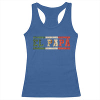 El Papa Funny Mexican Dad Racerback Tank Top Mexico Vintage Flag Father's Day