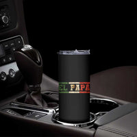 El Papa Funny Mexican Dad Skinny Tumbler Mexico Vintage Flag Father's Day