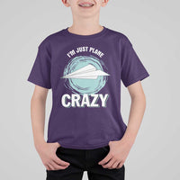 Funny Paper Plane T Shirt For Kid I'm Just Plane Crazy Pilots - Wonder Print Shop