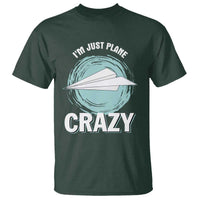 Funny Paper Plane T Shirt I'm Just Plane Crazy Pilots - Wonder Print Shop