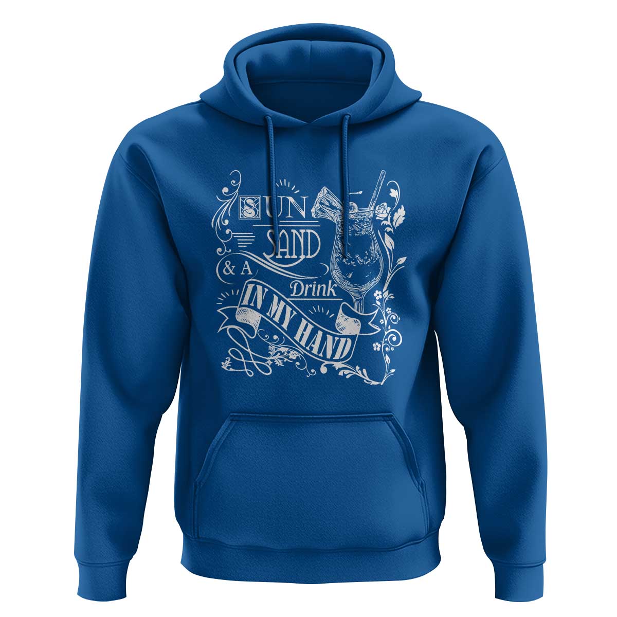 Summer Vacation Hoodie Sun Sand And A Drink In My Hand Pina Colada - Wonder Print Shop