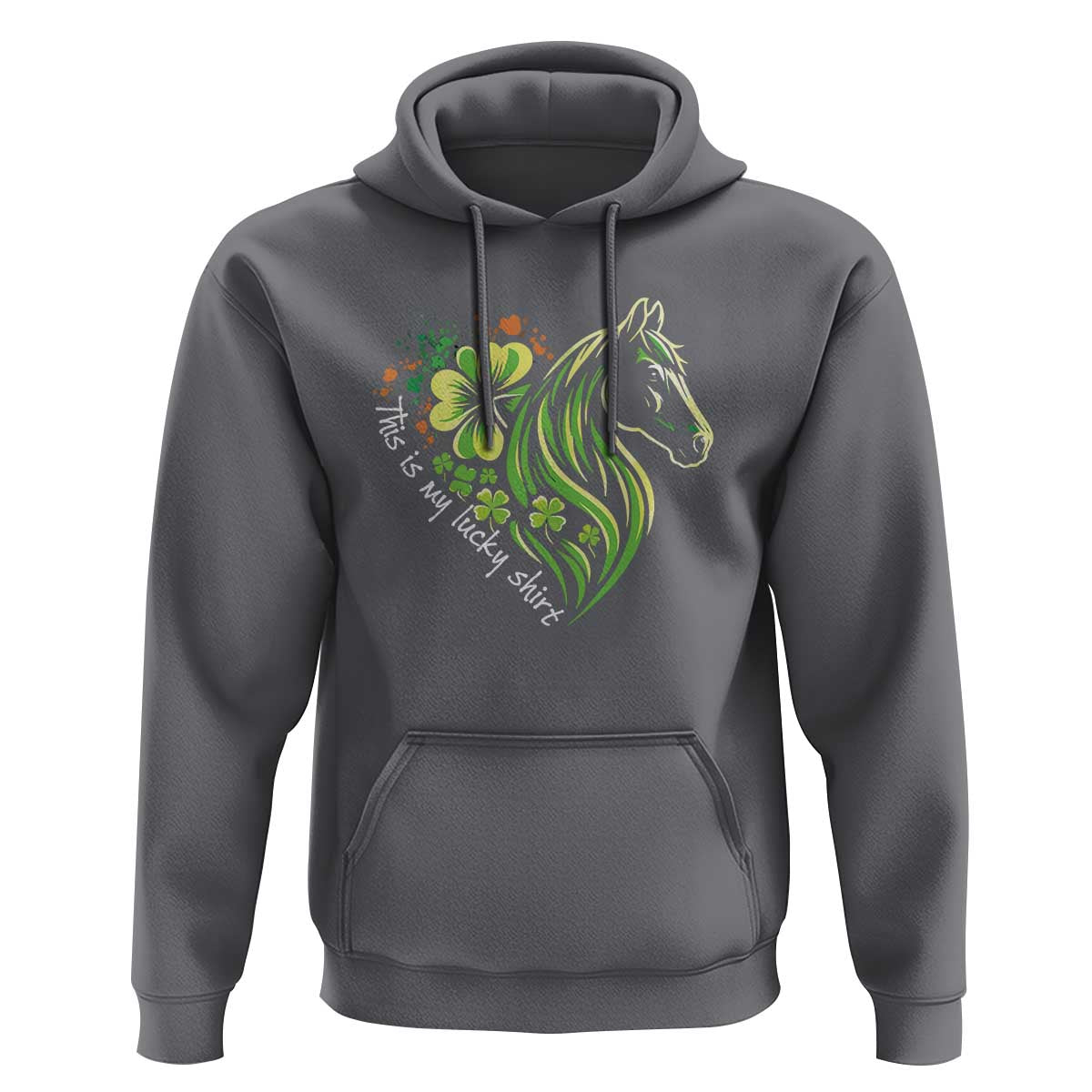 Horse Racing Hoodie This Is My Lucky Shirt Equestrian Four Leaf Clover - Wonder Print Shop