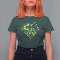 Horse Racing T Shirt For Women This Is My Lucky Shirt Equestrian Four Leaf Clover - Wonder Print Shop