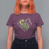 Horse Racing T Shirt For Women This Is My Lucky Shirt Equestrian Four Leaf Clover - Wonder Print Shop