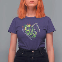 Horse Racing T Shirt For Women This Is My Lucky Shirt Equestrian Four Leaf Clover - Wonder Print Shop