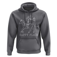 Horse Lover Hoodie This Is My Happy Place Horseback Riding Equestrian - Wonder Print Shop