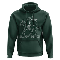Horse Lover Hoodie This Is My Happy Place Horseback Riding Equestrian - Wonder Print Shop