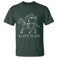 Horse Lover T Shirt This Is My Happy Place Horseback Riding Equestrian - Wonder Print Shop