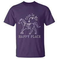 Horse Lover T Shirt This Is My Happy Place Horseback Riding Equestrian - Wonder Print Shop